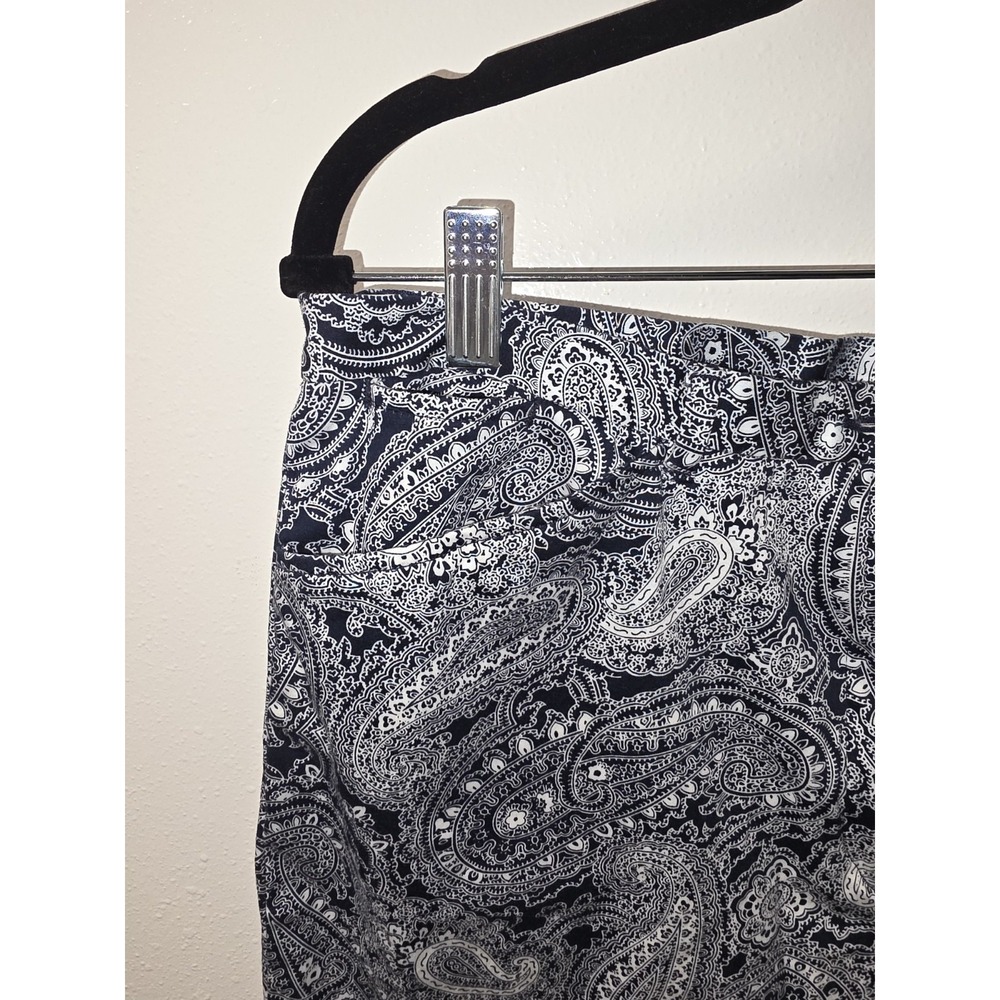 Lauren Ralph Lauren Women's Paisley‎ Print Capri Pants Size 14 Navy White - Picture 3 of 7